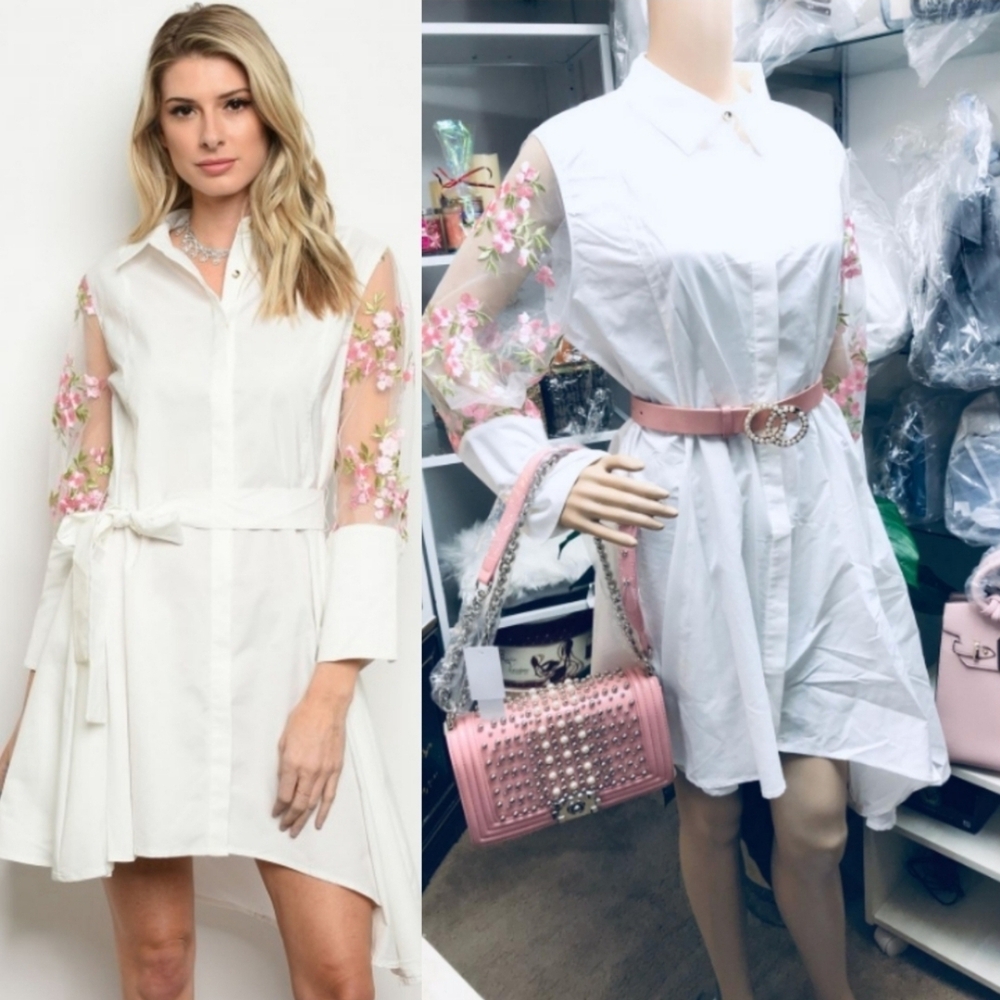 Elegant White Floral Dress